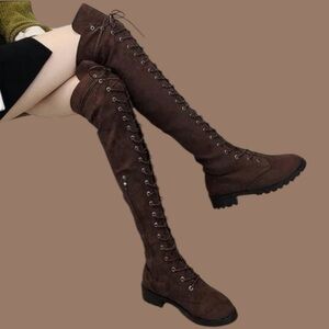 OVER🎄THE-KNEE LACE-UP BOOTS